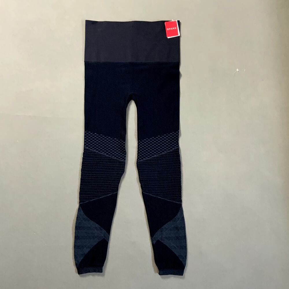 SPANX Blue Seamless Moto Leggings‎ in Indigo Sky Workout Activewear XL 50200R